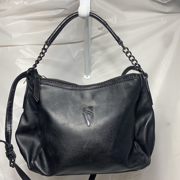 SIMPLY Vera Vera Wang Black Faux Leather Crossbody w Zipper Closure - Picture 3 of 11